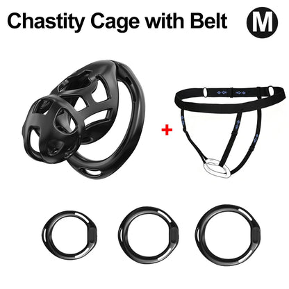 Male Chastity Cage with 3 Rings Cock Cage Adult Sex Toy Penis Bondage Urethral Lock Male Cuckold Erotic Couple BDSM Toy Cock Cag
