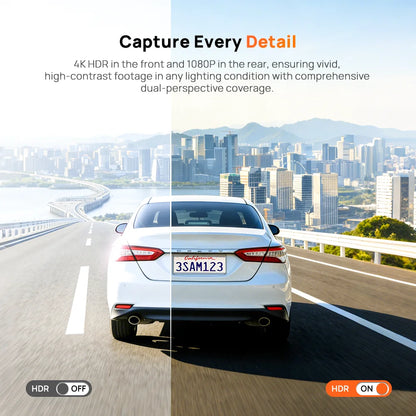 70mai Dash Cam A810 Lite 4K HDR + 1080P, Supercapacitor 4G LTE Remote Control Wi-Fi 6 GPS Voice Control Car DVR 70mai A810 Lite