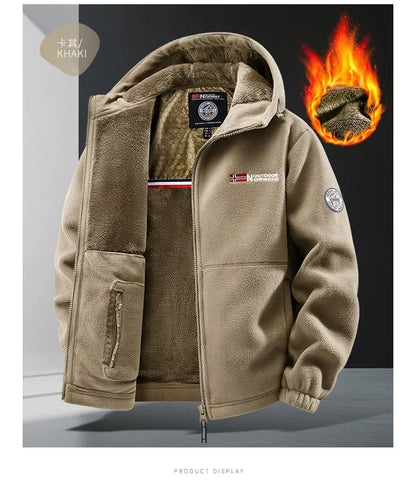 Autumn and Winter New Retro Trendy Jacket Men's Double Sided Polar Fleece Business Leisure Outdoor Couple Coat Top