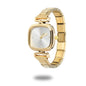 Fashion High Quality Men Women's Stainless Steel Square Round Shiny Zircon Watch Bracelet For Friend Birthday DIY Jewelry Gift