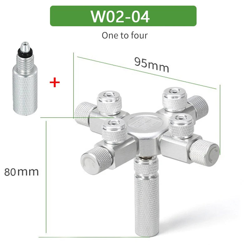 Aquarium CO2 Shunt CO2 Regulator Multi-Way Shunt Regulating Valve Aluminum Alloy CO2 Multi-Pass 2-6 Shunt Fish Tank Supplies