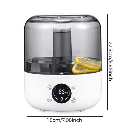 3000mL Smart Air Humidifier with Dual Mist Output: Essential Oil Aroma Diffuser for Home & Office, Equipped with Adjustable Fog