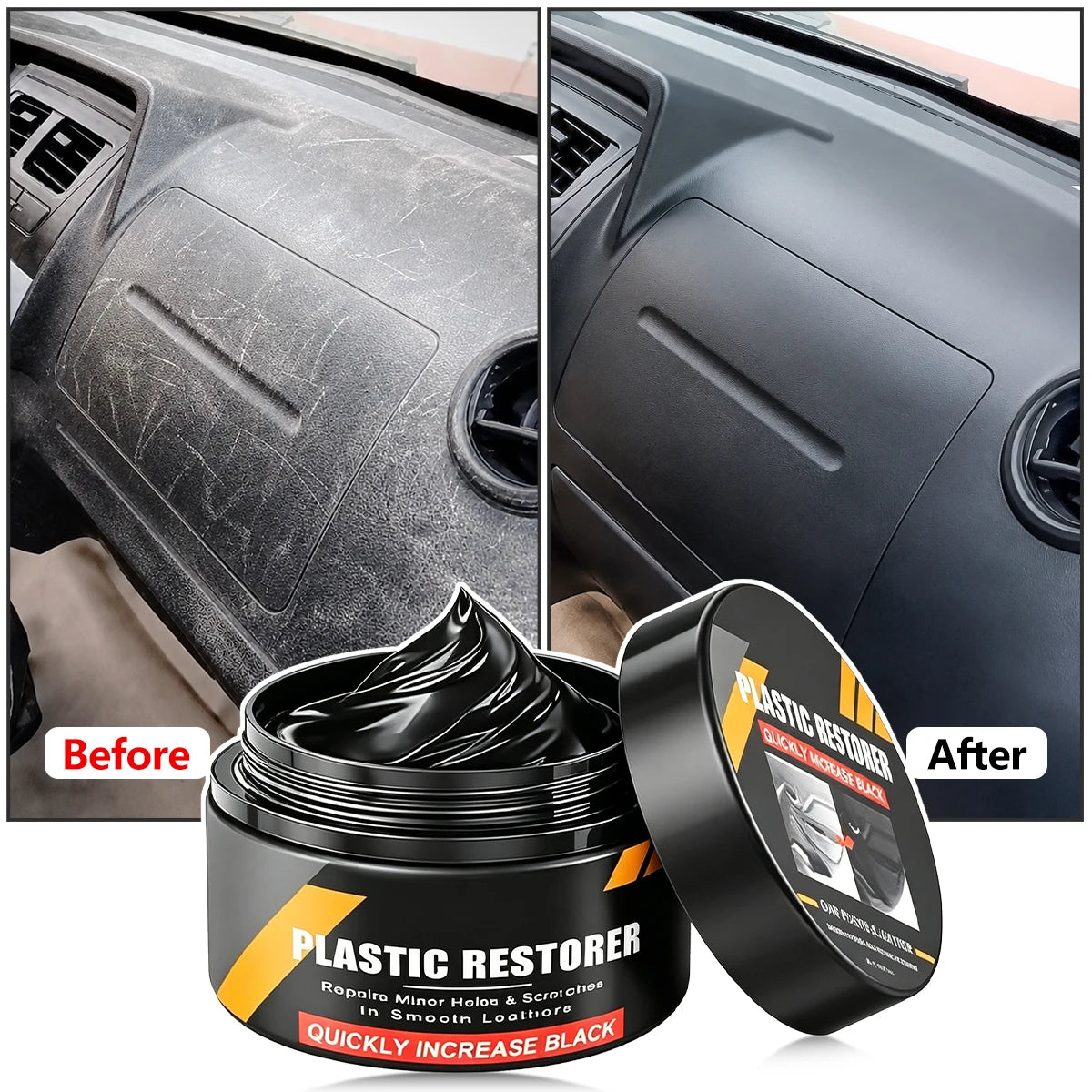 Universal Car Plastic Care Cream for Interior Exterior, Remove Scratches & Aging, Polish Gloss Prevent Whitening Refinish Wax