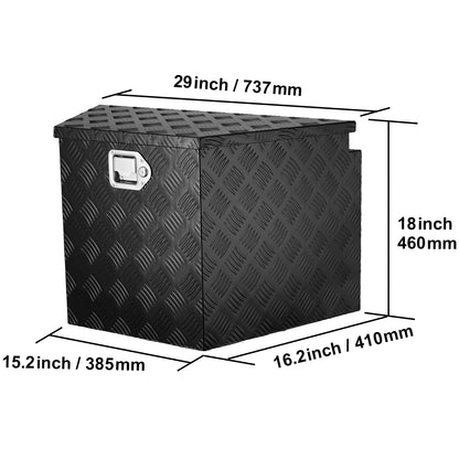 SucceBuy Trailer Tongue Box Aluminum Alloy Tongue Box Tool Chest Heavy Duty Trailer Box Utility Trailer Tongue Box for Pickup