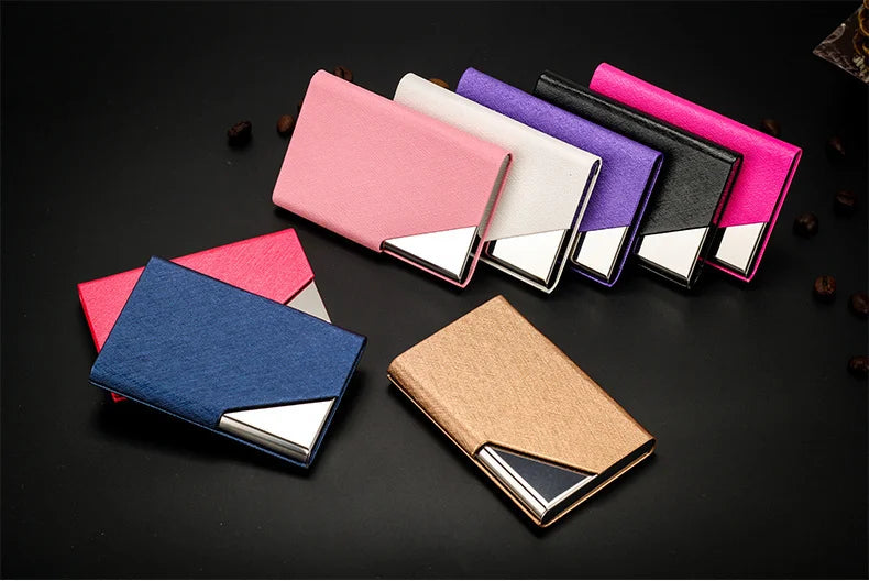 Luxury Wallet PU Leather Business ID Credit Card Holder For Women Men Fashion Brand Metal Aluminum Card Case