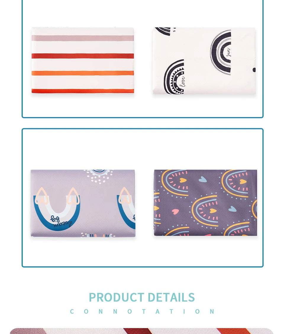 Happy Flute Baby Play Mat, Baby Crawling Mat Portable Waterproof , Anti-Slip Folding Mat Playmat For Baby Indoor Or Outdoor Use