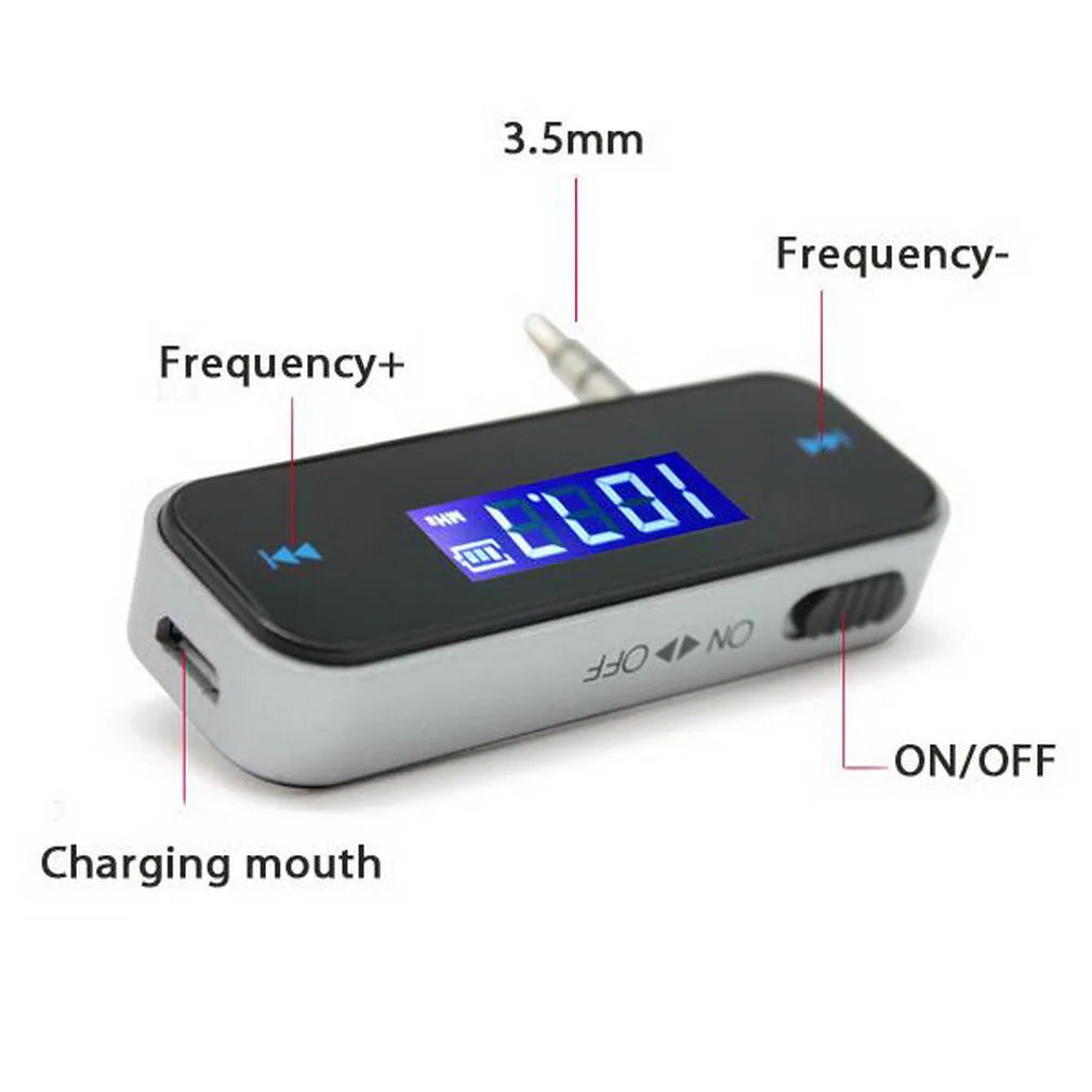 Mini 3.5mm FM Transmitter Wireless LCD Display FM Transmitter Modulator Wireless In-car Music Audio For Mobile Phones Car Kit