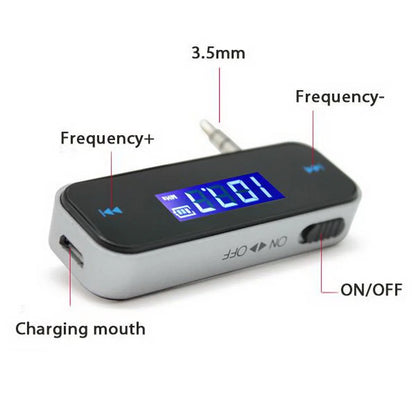 Mini 3.5mm FM Transmitter Wireless LCD Display FM Transmitter Modulator Wireless In-car Music Audio For Mobile Phones Car Kit