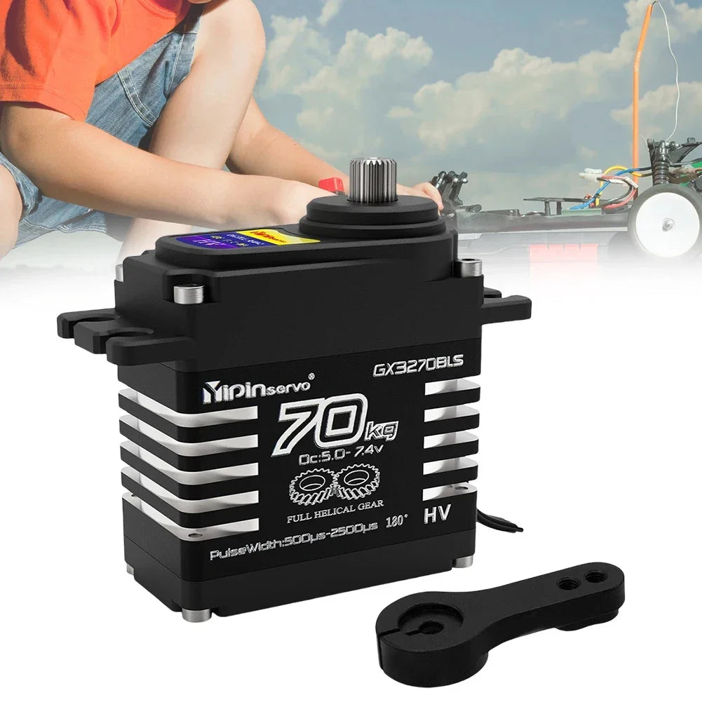 70kg Digital Servos Large Torque Magnetic Induct 8.4v Brushless Motor IP68 Steel Helical Gear For 1/8 1/10 Remote RC Car Robot