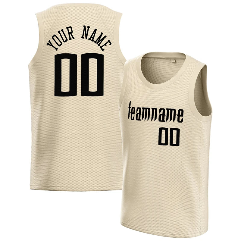 Fashion Cream Basketball Tank Tops Summer Trend Custom Name Team Name Men Women Sports Vest Casual Oversized Team Uniforms Tees