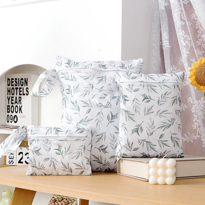 Elinfant 3PCS Portable Wet Dry Bag For Swimsuits,Waterproof Diaper Bags For Cloth Diapers,Washable Reusable Storage Bag