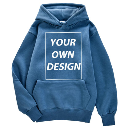 Customized DIY Print Men Woman Autumn Winter Hoodies Casual Classic Pullovers Simple Comfy Streetwear Soft Warm Sports Clothing