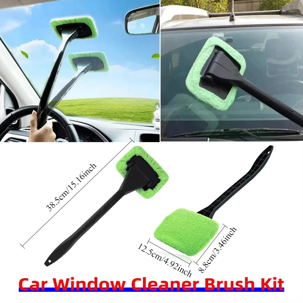 Car Anti‑Fog Spray Kit, Windshield Glass Anti‑Fog Agent with Cleaning Brush & Pads, Long Lasting Defogger for Auto Window Safety