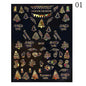 1PCS New Christmas Decorations 2023 New Year Nail Stickers Press on Nails Laser Snowflake Christmas Tree 3D Nail Decal