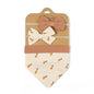 3Pcs/Set Muslin Cotton Print Bib Newborn Bows Headband Triangle Saliva Towel Infant Boy Girl Feeding Burp Baby Hair Accessories