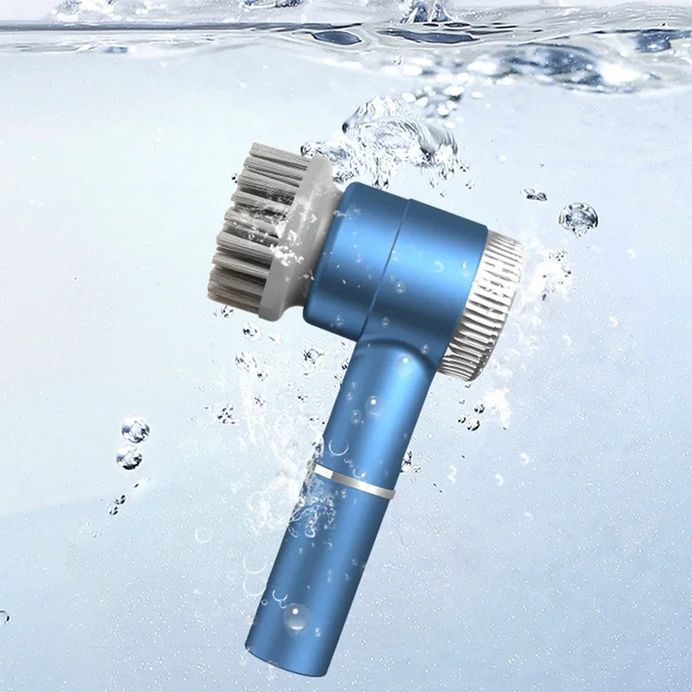 2026 Electric Cleaning Brush LED Display With 5 Replaceable Brush Heads 3-speed Adjustable Cleaning Tool For Kitchen Bathroom