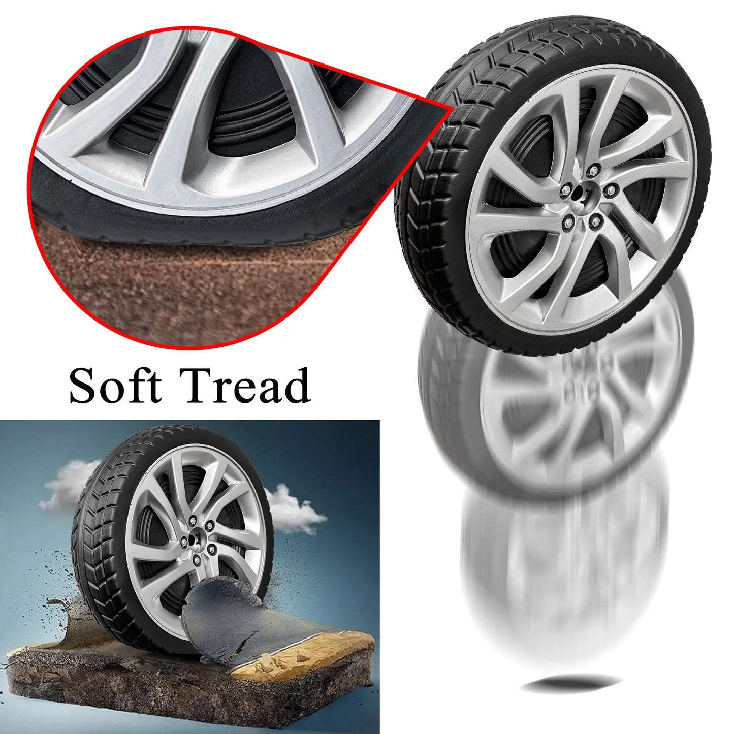 33CM/13'' 25CM/10'' PU Solid Rubber Tire for Children Electric Ride on Toy Car Power Wheels ﻿Alligator Tires Wheels Upgrade Part