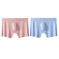 2 Pcs/Lot Men's Ultra-thin Panties Summer Ice Silk Boxers Briefs Underwear Lingerie Shorts Breathable Sexy Seamless Underpants