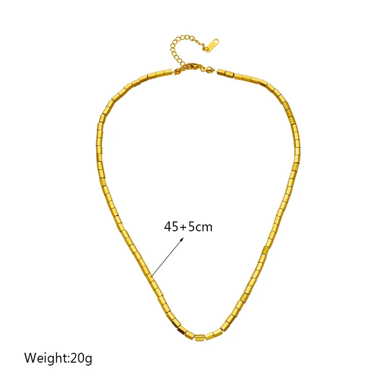 XIYANIKE 316L Stainless Steel Necklace for Women Gold Color New Trends Exquisite Chic Charming Birthday Fashion Jewelry Collier