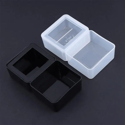 (.) Black/White Plastic Breeding Feeders Box Anti-escape Reptile Snake Feeding Bowl Double Box 2 In 1 Worm Dish