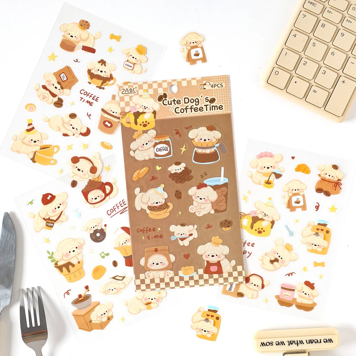 4/16 Pcs Cute Pet Club PET Stickers Pack for Junk Journal DIY Scrapbooking School Supplies Handmade Collage Creative Stationery