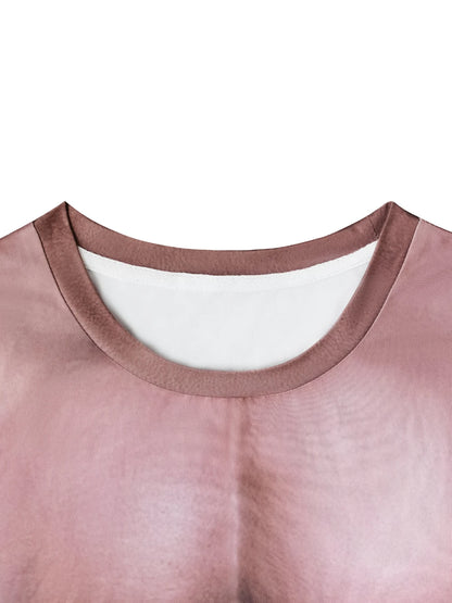 2025 New Men's 3D Printed Muscle Pattern T-shirt Retro Street Men's Short-sleeved Light And Breathable Y2k T-shirt Men's Top