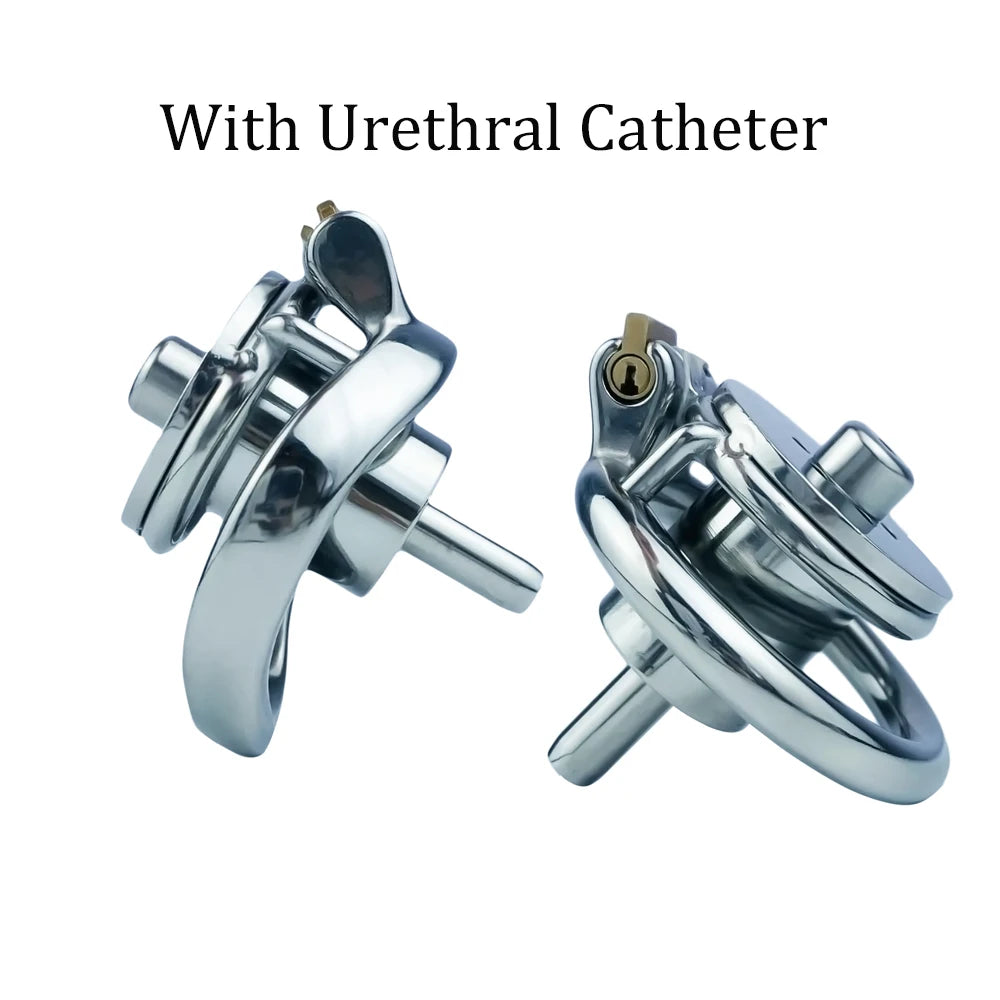 FRKO Male Stainless Steel Inverted Chastity Cage Device Urethral Catheter Lock Cock Penis Ring 정조대 BDSM Belt Sex Toys For Men 18