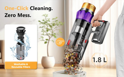 Daccormax 65KPa Cordless Stick Vacuum,Stick Vacuum with Smart Touch Screen,3-Speed Adjustable,Powerful Cleaning for Home