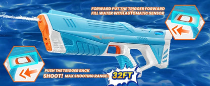 Full  Automatic Electric Water Gun Toys 43cm Portable Children Adult Summer Beach Outdoor Fight Fantasy Toys for Boys Kids Game