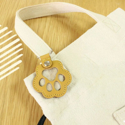 Pet Hair Commemorative Keychain Pu Leather Cat And Dog Fur Souvenir Keychain Dog Paw Pendant Pet Hair Storage Pendant Decoration