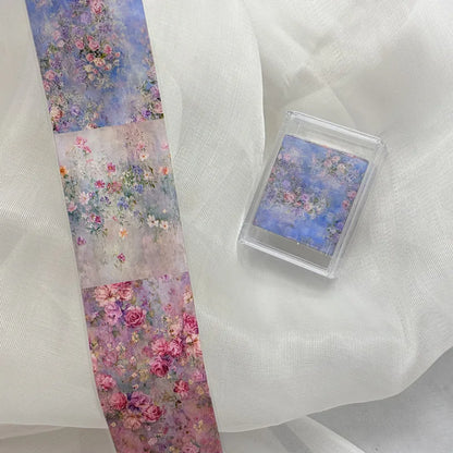 1Pc 100cm Flower Nail Foils for Transfer Paper Floral Stickers Rose Nails Wraps Tulip Nail Art Decorations