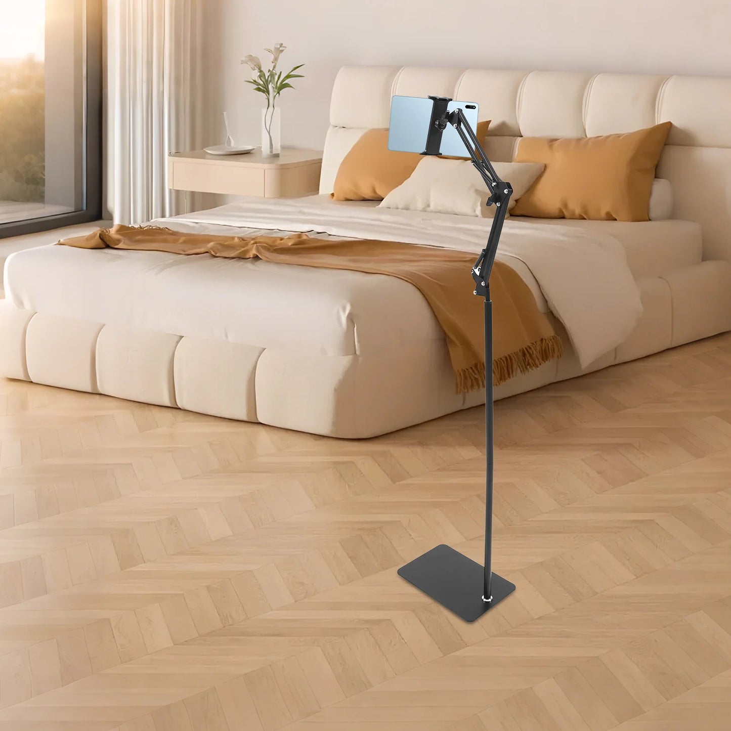 Universal Ipad Stand Floor Tablet Bracket Adjustable Flexible Rotation Phone Holder 360° Rotating Stand Support 4.72-7.09in