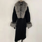 Long Knitwear Coat Women Warm Belt Real Fox Fur Jacket Female 2024 New Autumn Winter Kintted Natural Fur Coat Women