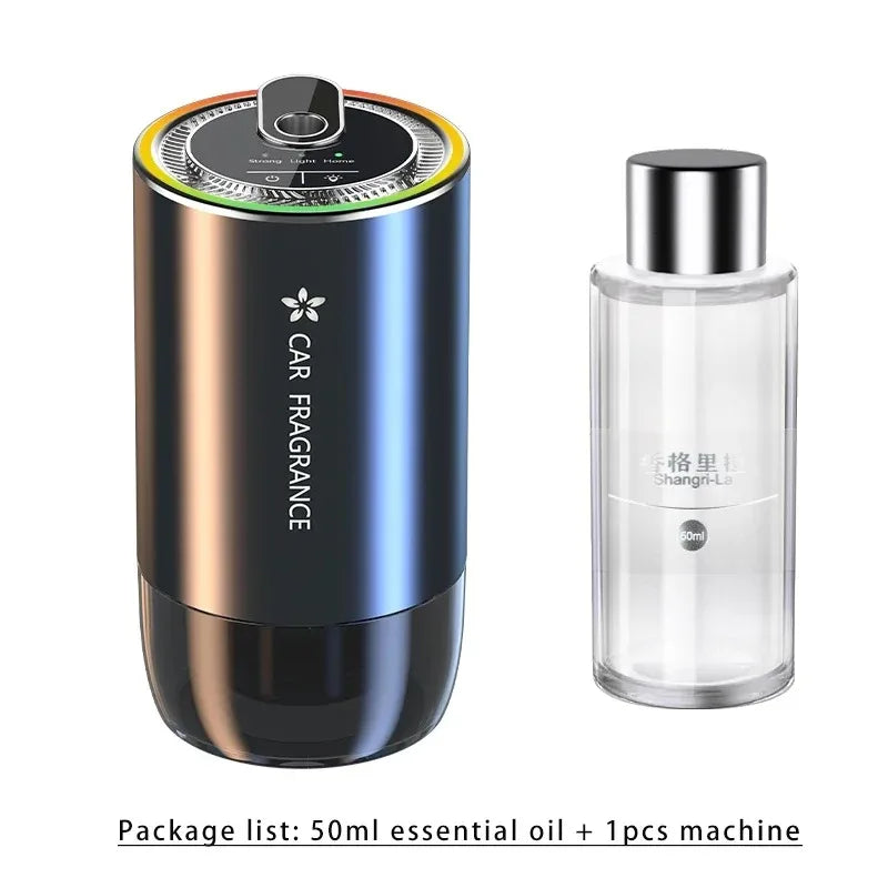 1000mAh Car Air Freshener USB Rechargeable Fragrance Diffuser LED Light Smell Distributor Aromatherapy Scent Air Refresher