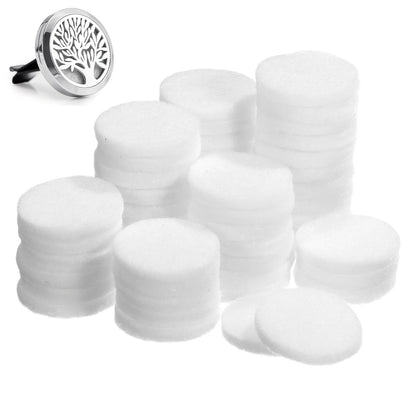 50pcs Perfume Diffuser Cotton Pads Refill Pads for Essential Oil Necklace Aroma Pendant Car Air Freshener Interior Accessories