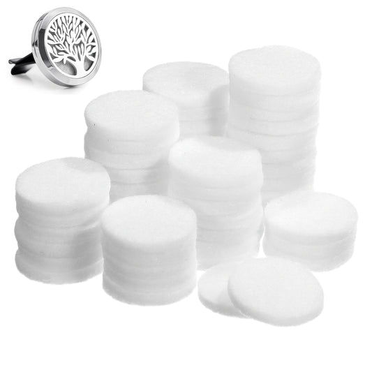 50pcs Perfume Diffuser Cotton Pads Refill Pads for Essential Oil Necklace Aroma Pendant Car Air Freshener Interior Accessories