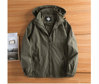 Autumn Men's Hiking Waterproof Jackets Men Outdoor Quick Dry Climbing Hooded Coats Men Sports Breathable Windbreaker Jackets 5XL