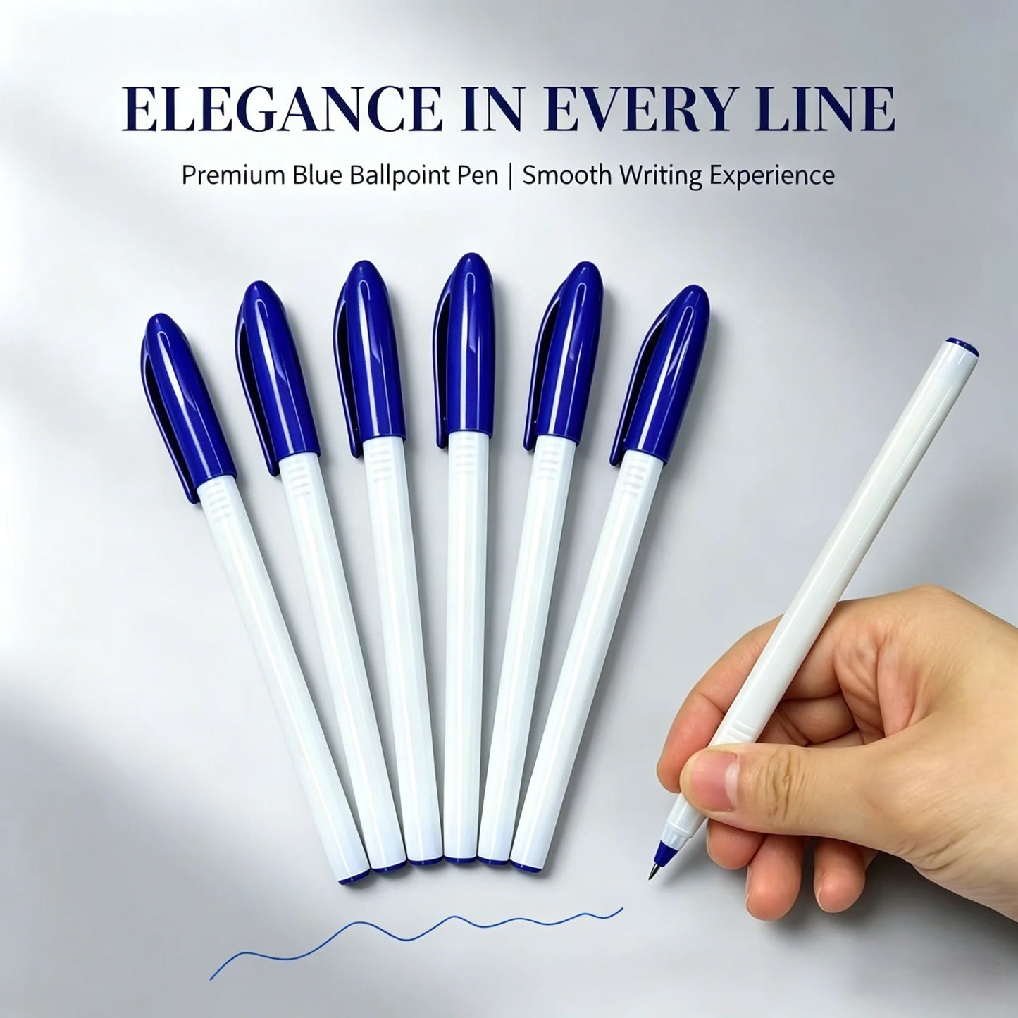 12/6pcs Blue Ballpoint Pen, 1.0mm Smooth Writing