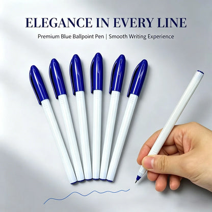 12/6pcs Blue Ballpoint Pen, 1.0mm Smooth Writing