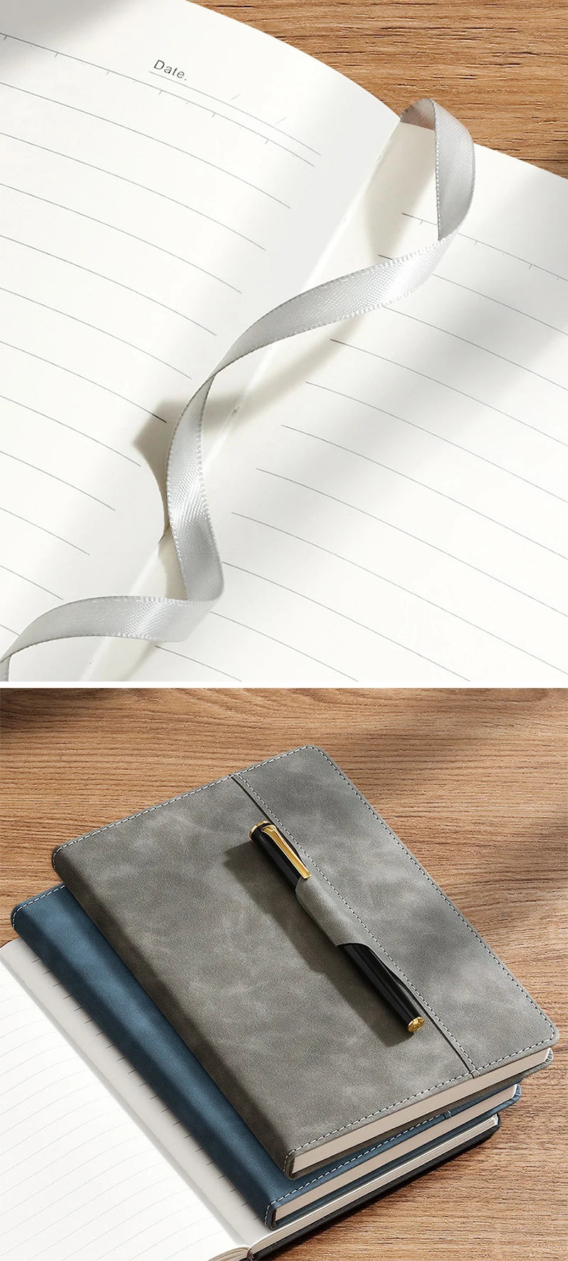 A5 B5 Customize PU Leather Notebook with Pen Insert Holder Free Printing LOGO Office Notepad Business Enterprise Diary Book Note
