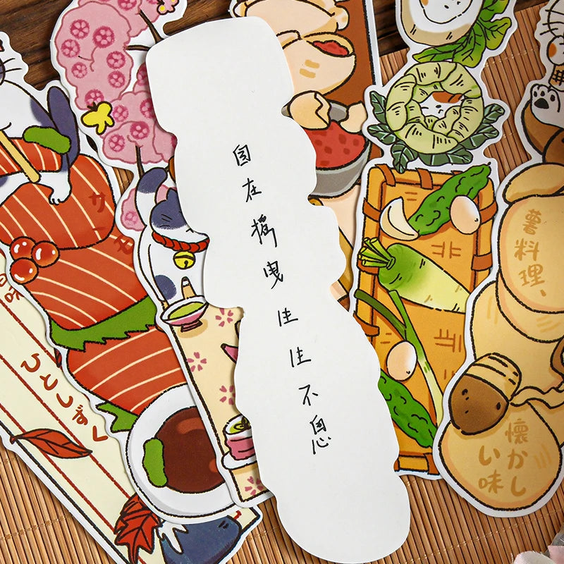 30 Sheets/Set Cute Cat Bookmark for Reading Creative Cat-Shaped Paper Bookmarks Decorative Paper Cards Stationery Gift