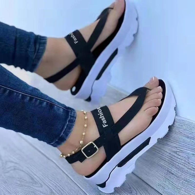 2025 Summer Sandals for Women Fashion Platform Sandals Wedge  Casual Shoes Lightweight Heeled Sandalias Mujer Flip Flops Zapatos