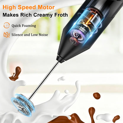 Milk Frother Handheld Milk Frother Electric Foam Maker Wireless Hand Mixer for Coffee Whisk Mixer Lattes Cappuccino Matcha Eggs