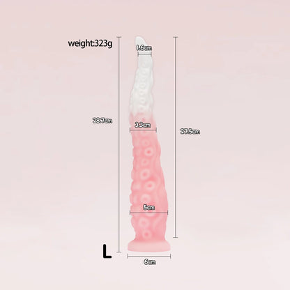 Liquid Silicone Long Anal Plug Octopus Tentacles Adult Sex Toy Clitoris Anus Stimulation Powerful Suction Cups To Free up Hands.