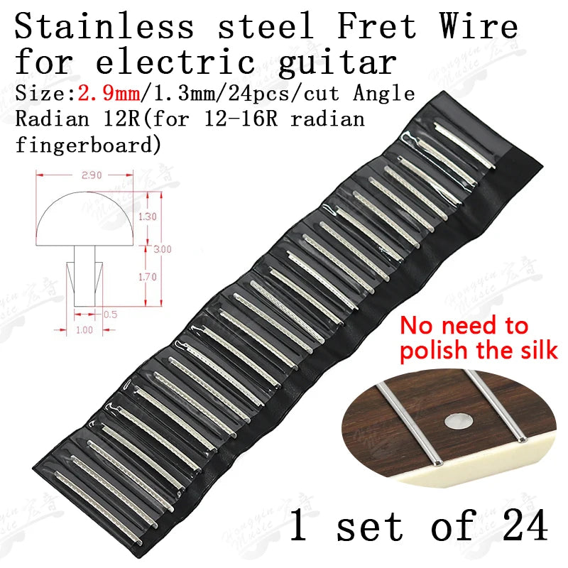 Fingerboard Frets Fret Wire For Electric Guitar Nickel Silver Stainless Steel 2.4MM 2.7mm 2.9MM Repair Material Accessories