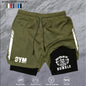 Men 2 in 1 Double Deck Marathon Running Shorts Fitness Training Pants Men's Racing Shorts Gym Wear Jogging Workout Sports Shorts