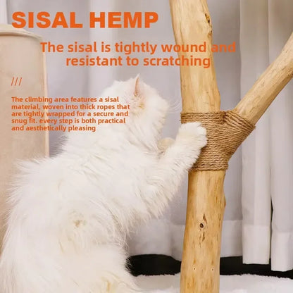 for Cloud Cat Climbing Frame Large Cat Tree Jumping Platform All-in-one Light-luxury Solid Wood Cat Shelf Nest