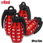 4pcs Car Tire Valve Cap Grenade Aluminum Tyre Valve Stem Cover Air Dust Cap Tire Valve Truck Bike Wheel Rim Valve Stem Cap