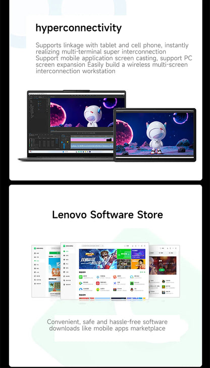 Lenovo Laptop Xiaoxin Pro14 2024 14' 2.8K 120Hz OLED Screen AMD Ryzen 7-8845H 16G/32G LPDDR5 1TB/2TB PCIE4.0 SSD Notebook PC