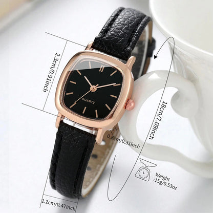 Fashion Small Dial Women Quartz Watch Ladies Simple Leather Band Wristwatches（Without Box）